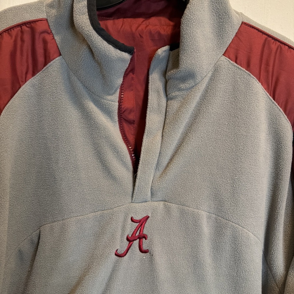 VTG Pro Player Ala Crimson Tide Maroon/Gray Zip Pullover Jacket Sz L Reversible - Picture 14 of 14
